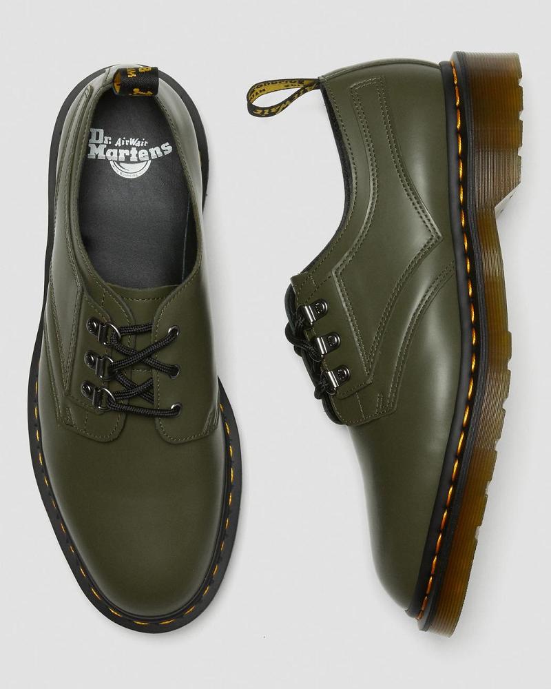 Women's Dr Martens 1461 Verso Smooth Leather Oxfords Shoes Green | AU 376QMA